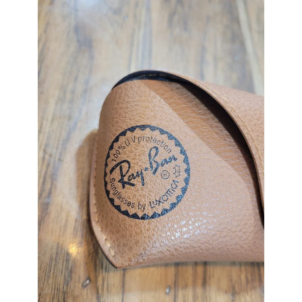 Ray-Ban Snap Glasses Case only Semi hard Brown with logo Faux leather soft lined